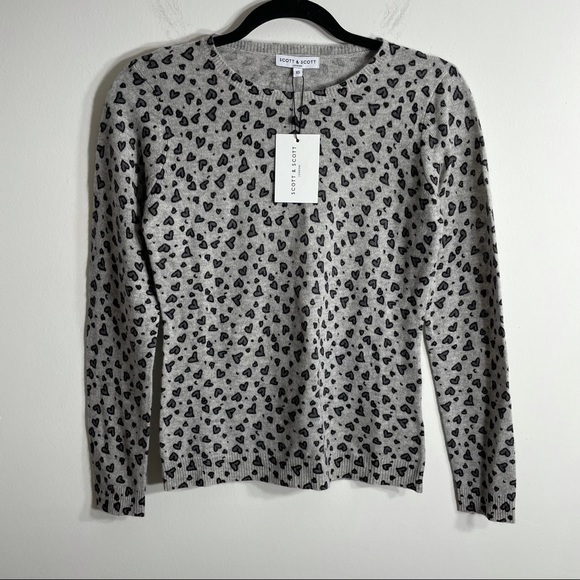 NWT Scott & Scott London Cashmere Hearts Sweater - Picture 2 of 6